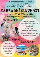 Zahradní slavnost 13. 6. 2026 od 14 h 1